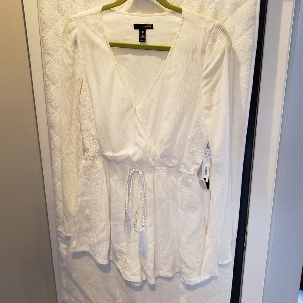 NWT White longsleeve romper